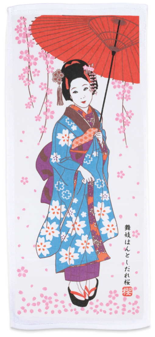 ふしぎタオル 舞妓はんとしだれ桜